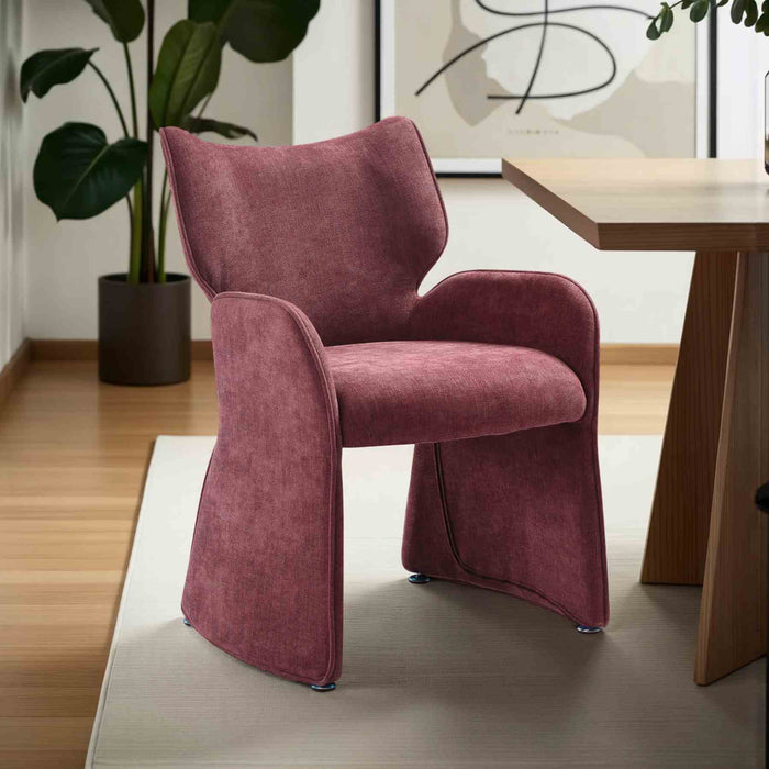 Alicia Modern Curved Back Plum Upholstered Dining Chair