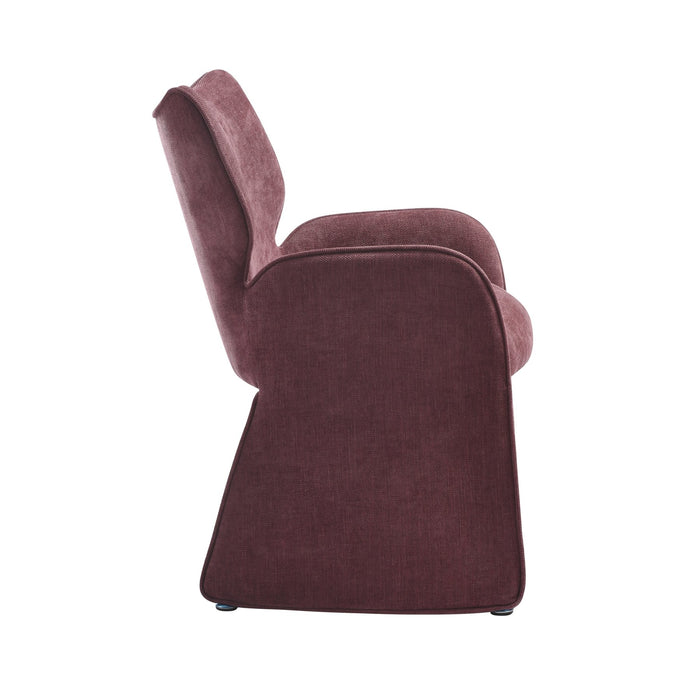 Alicia Modern Curved Back Plum Upholstered Dining Chair