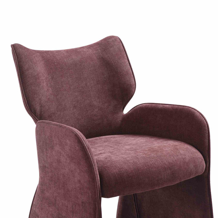 Alicia Modern Curved Back Plum Upholstered Dining Chair