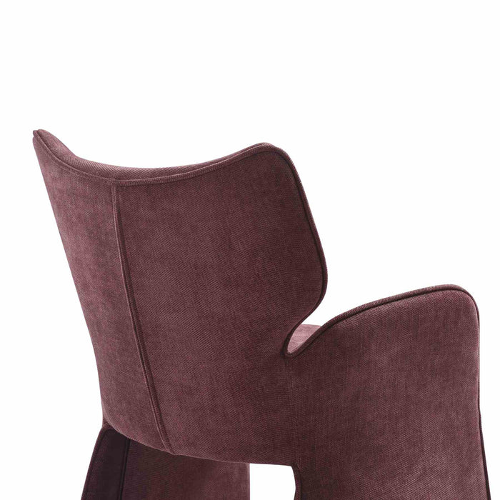 Alicia Modern Curved Back Plum Upholstered Dining Chair