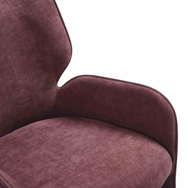 Alicia Modern Curved Back Plum Upholstered Dining Chair - Furniture City (CA)l