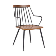 Alcott Contemporary Walnut and Metal Dining Room Chair - Furniture City (CA)l