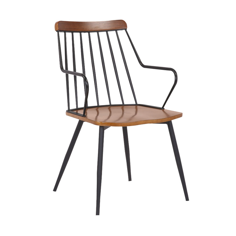 Alcott Contemporary Walnut and Metal Dining Room Chair - Furniture City (CA)l