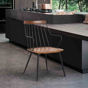 Alcott Contemporary Walnut and Metal Dining Room Chair - Furniture City (CA)l