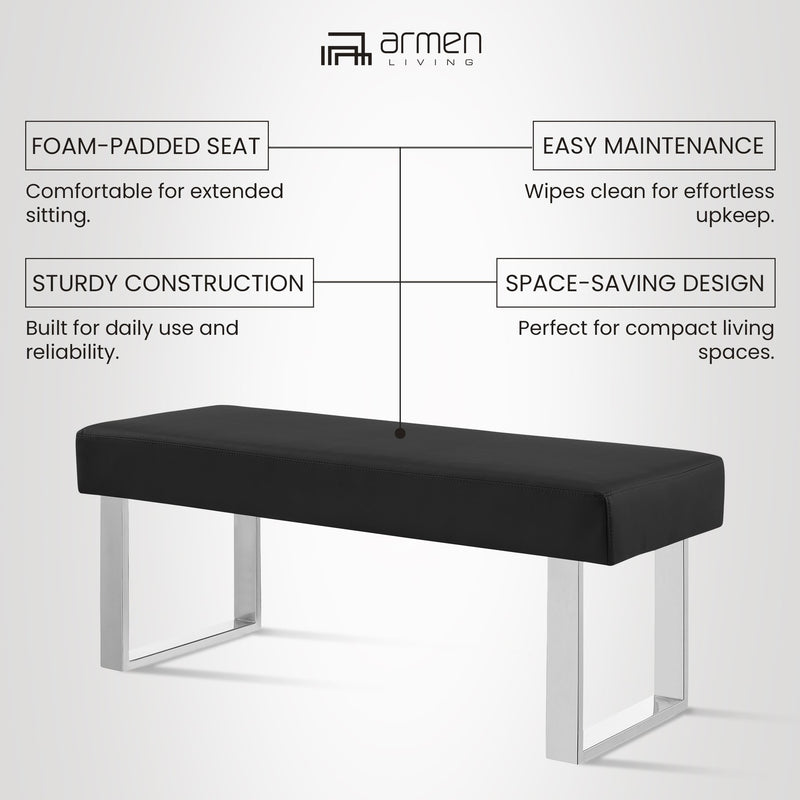 Amanda Black Bench - Furniture City (CA)l