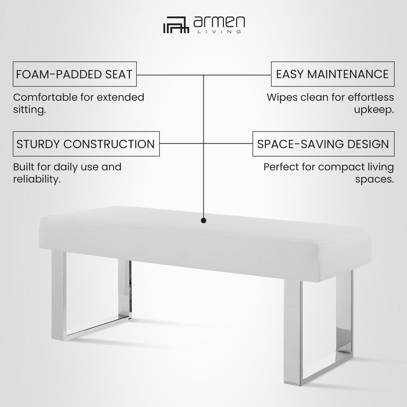 Amanda White Bench - Furniture City (CA)l