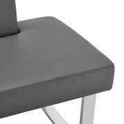 Amanda Contemporary Nook Corner Dining Bench in Gray Faux Leather and Chrome Finish - Furniture City (CA)l