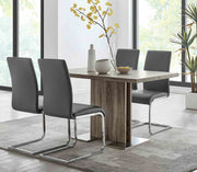 Amanda Contemporary Side Chair in Gray Faux Leather and Chrome Finish - Set of 2 - Furniture City (CA)l