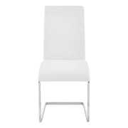 Amanda Contemporary Side Chair in White Faux Leather and Chrome Finish - Set of 2 - Furniture City (CA)l