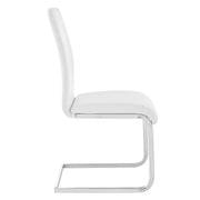 Amanda Contemporary Side Chair in White Faux Leather and Chrome Finish - Set of 2 - Furniture City (CA)l