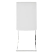 Amanda Contemporary Side Chair in White Faux Leather and Chrome Finish - Set of 2 - Furniture City (CA)l