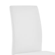 Amanda Contemporary Side Chair in White Faux Leather and Chrome Finish - Set of 2 - Furniture City (CA)l