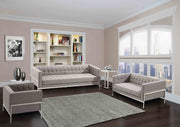 Andre Contemporary Chair In Gray Tweed and Stainless Steel - Furniture City (CA)l