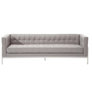 Andre Contemporary Sofa In Gray Tweed and Stainless Steel - Furniture City (CA)l