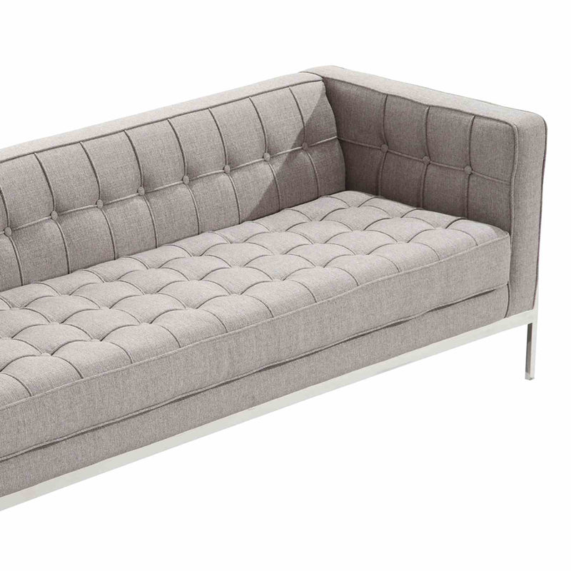 Andre Contemporary Sofa In Gray Tweed and Stainless Steel - Furniture City (CA)l