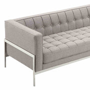 Andre Contemporary Sofa In Gray Tweed and Stainless Steel - Furniture City (CA)l