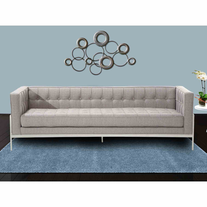 Andre Contemporary Sofa In Gray Tweed and Stainless Steel - Furniture City (CA)l