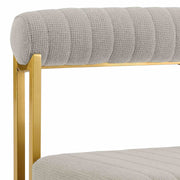 Anastasia Dining Chair with Gold Brushed Stainless Steel and Taupe Fabric - Set of 2 - Furniture City (CA)l