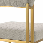 Anastasia Dining Chair with Gold Brushed Stainless Steel and Taupe Fabric - Set of 2 - Furniture City (CA)l