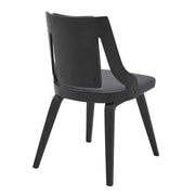 Aniston Gray Faux Leather and Black Wood Dining Chairs - Set of 2 - Furniture City (CA)l