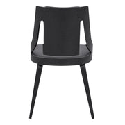Aniston Gray Faux Leather and Black Wood Dining Chairs - Set of 2 - Furniture City (CA)l