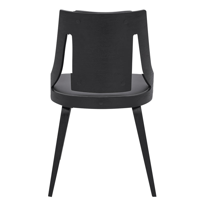 Aniston Gray Faux Leather and Black Wood Dining Chairs - Set of 2 - Furniture City (CA)l