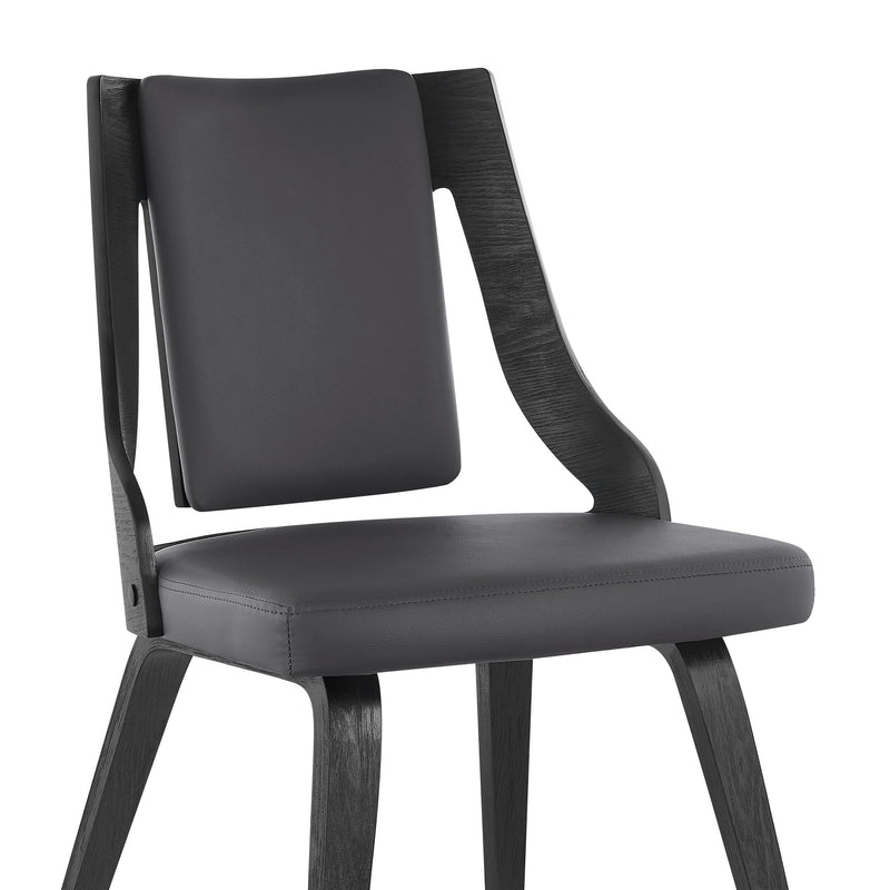 Aniston Gray Faux Leather and Black Wood Dining Chairs - Set of 2 - Furniture City (CA)l