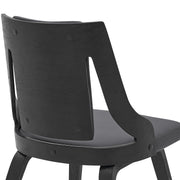 Aniston Gray Faux Leather and Black Wood Dining Chairs - Set of 2 - Furniture City (CA)l