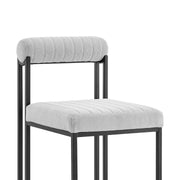 Anastasia Dining Chair with Matte Black Iron and Light Gray Fabric - Set of 2 - Furniture City (CA)l