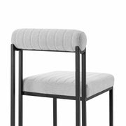 Anastasia Dining Chair with Matte Black Iron and Light Gray Fabric - Set of 2 - Furniture City (CA)l