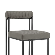 Anastasia Dining Chair with Matte Black Iron and Light Gray Faux Leather - Set of 2 - Furniture City (CA)l