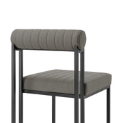 Anastasia Dining Chair with Matte Black Iron and Light Gray Faux Leather - Set of 2 - Furniture City (CA)l