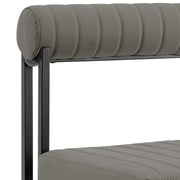 Anastasia Dining Chair with Matte Black Iron and Light Gray Faux Leather - Set of 2 - Furniture City (CA)l