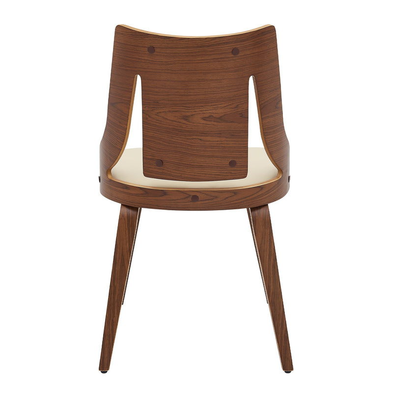Aniston Cream Faux Leather and Walnut Wood Dining Chairs - Set of 2 - Furniture City (CA)l