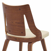 Aniston Cream Faux Leather and Walnut Wood Dining Chairs - Set of 2 - Furniture City (CA)l