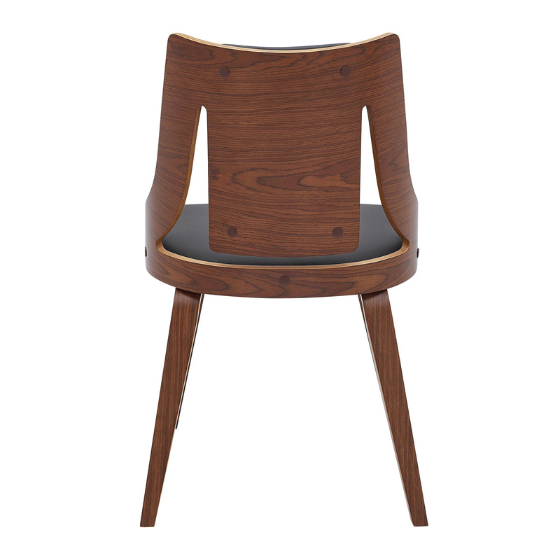 Aniston Gray Faux Leather and Walnut Wood Dining Chairs - Set of 2 - Furniture City (CA)l