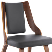 Aniston Gray Faux Leather and Walnut Wood Dining Chairs - Set of 2 - Furniture City (CA)l