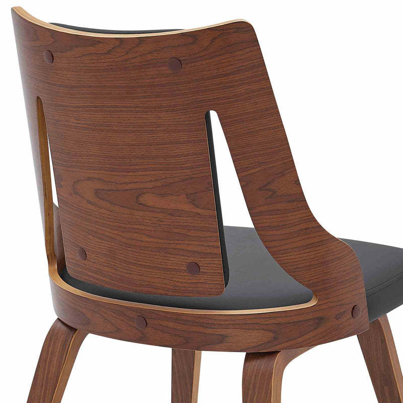 Aniston Gray Faux Leather and Walnut Wood Dining Chairs - Set of 2 - Furniture City (CA)l