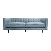 Annabelle 80" Bluestone Velvet Sofa with Black Wood Legs - Furniture City (CA)l