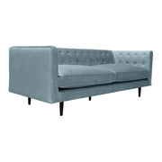 Annabelle 80" Bluestone Velvet Sofa with Black Wood Legs - Furniture City (CA)l