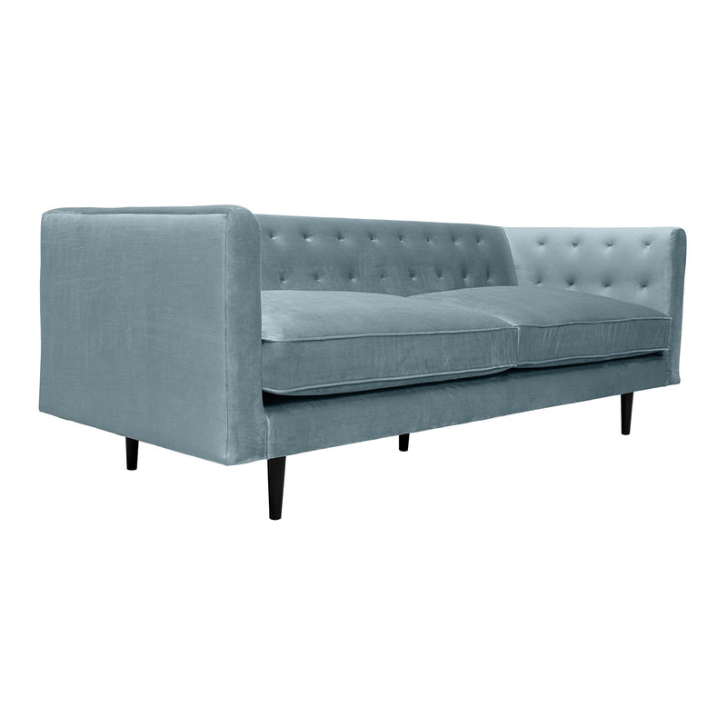 Annabelle 80" Bluestone Velvet Sofa with Black Wood Legs - Furniture City (CA)l