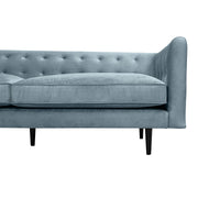 Annabelle 80" Bluestone Velvet Sofa with Black Wood Legs - Furniture City (CA)l