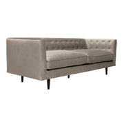 Annabelle 80" Fossil Gray Velvet Sofa with Black Wood Legs - Furniture City (CA)l