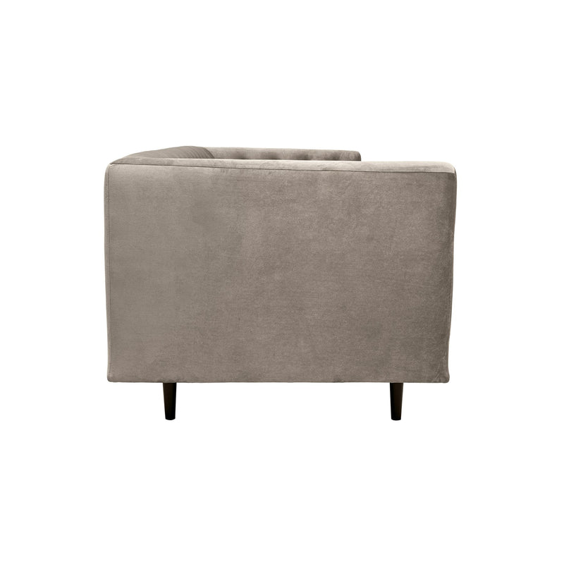 Annabelle 80" Fossil Gray Velvet Sofa with Black Wood Legs - Furniture City (CA)l