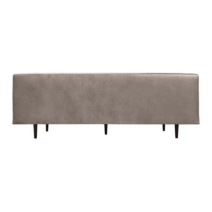Annabelle 80" Fossil Gray Velvet Sofa with Black Wood Legs