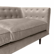 Annabelle 80" Fossil Gray Velvet Sofa with Black Wood Legs - Furniture City (CA)l