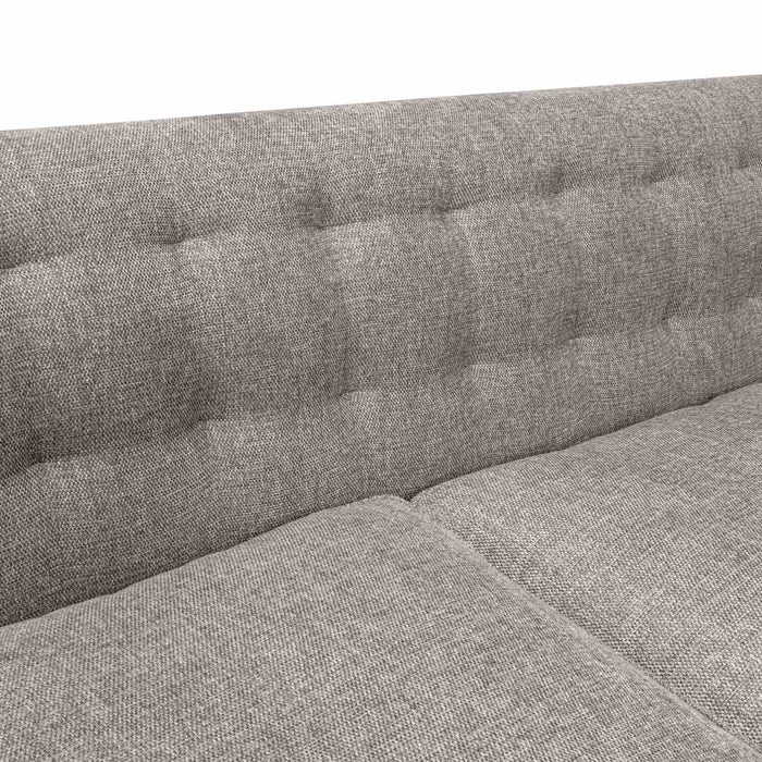 Annabelle 80" Gray Fabric Sofa with Black Wood Legs