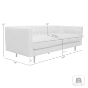 Annabelle 80" Gray Fabric Sofa with Black Wood Legs - Furniture City (CA)l