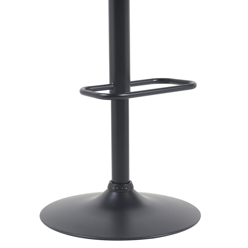 Anibal Modern Adjustable Swivel Barstool in Black Metal Finish with Blue Upholstered Seat - Furniture City (CA)l