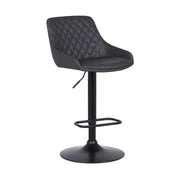 Anibal Adjustable Height Swivel Gray Faux Leather and Black Metal Bar Stool - Furniture City (CA)l